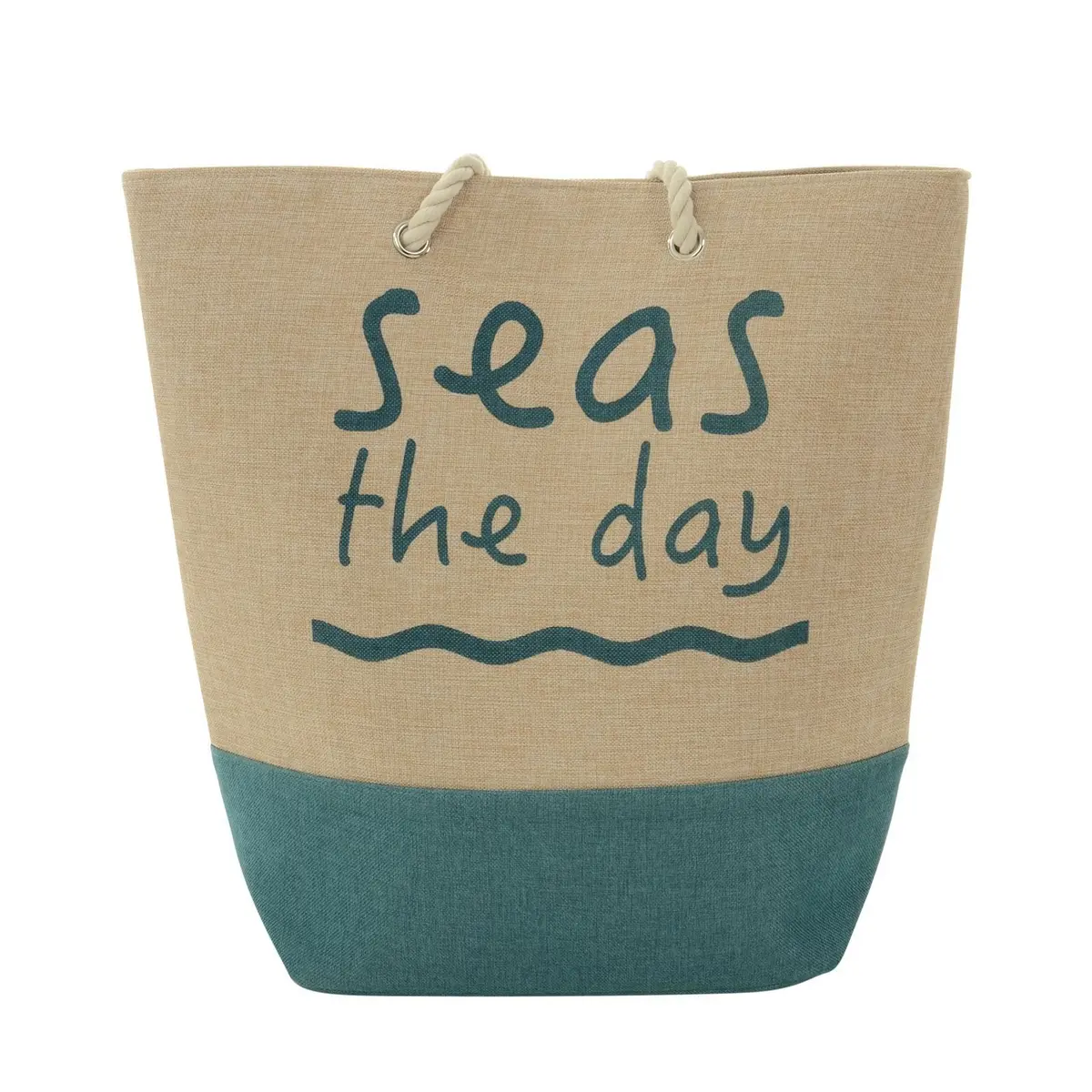Womens Xlarge Seas The Day Jute Beach Shopping Tote Holiday Bag 1