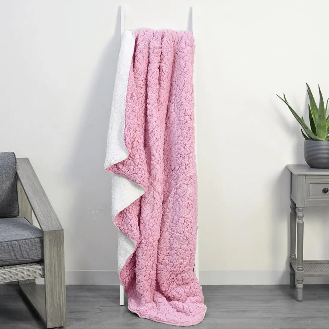Double Layer Sherpa Super Soft Fleece Blanket Home Sofa Bed Throw 7