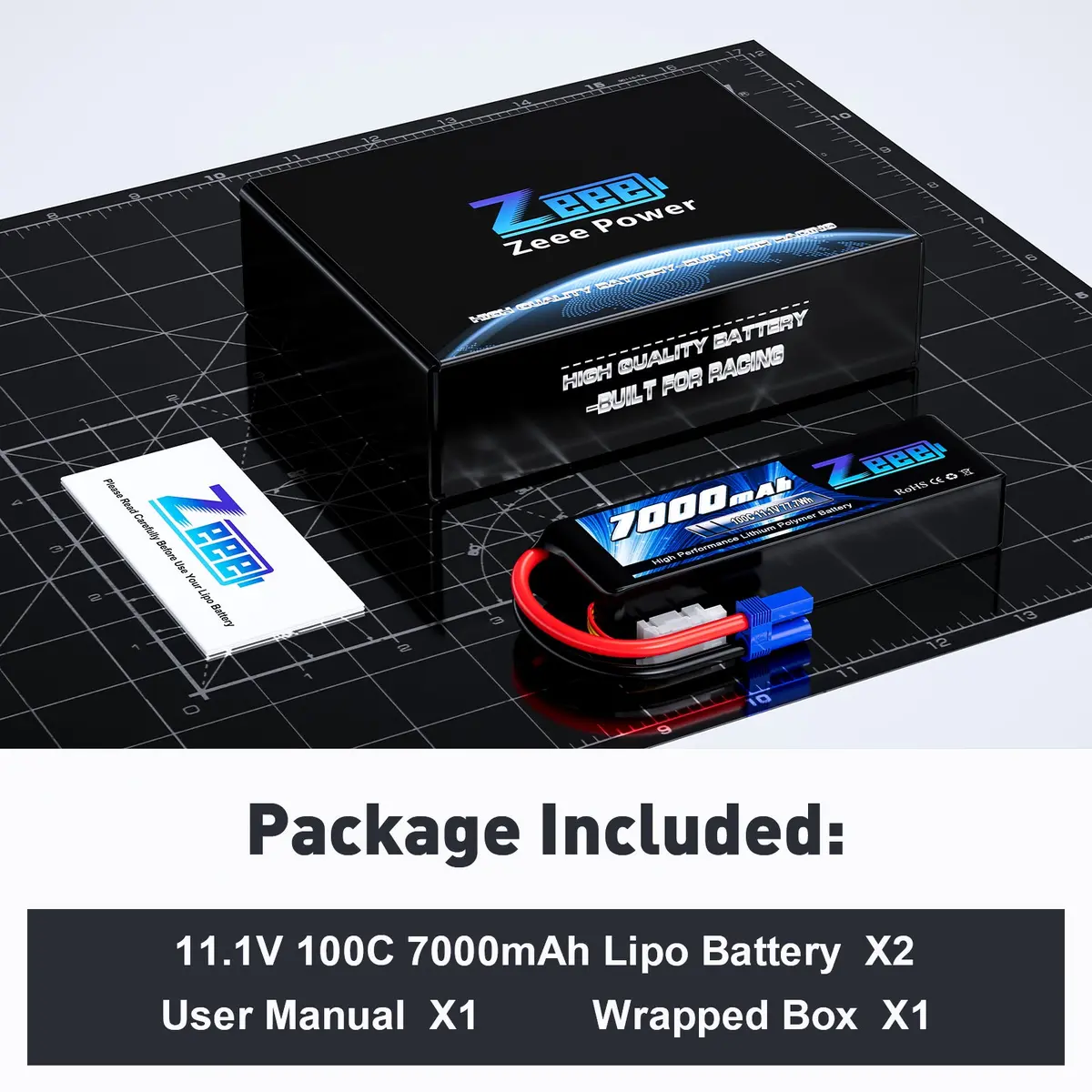 Zeee 3S Lipo Battery 7000Mah 11.1V 100C Ec5 Connector Soft Case With Metal Plates For Rc Car Truck Tank Racing Models (2 Pack) 6