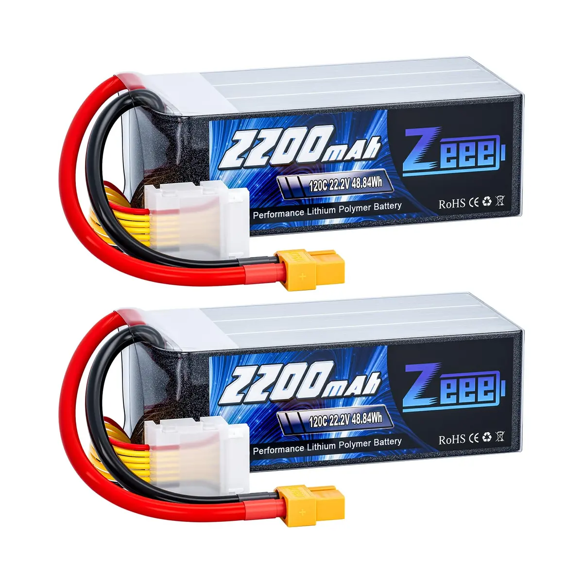 Zeee 6S Lipo Battery 2200Mah 22.2V 120C Soft Case With Xt60 Connector For Rc Airplane Rc Car(2 Pack) 1