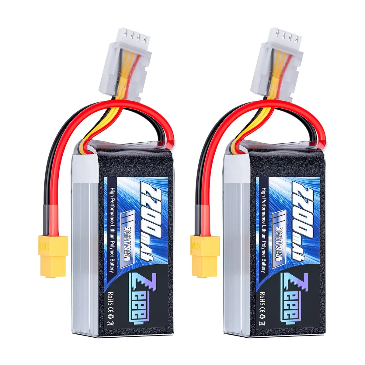 Zeee 3S Lipo Battery 2200Mah 11.1V 50C Shorty Pack Battery With Xt60 Plug For Rc Car Truck Rc Airplane Racing Hobby Models(2 Pack) 1