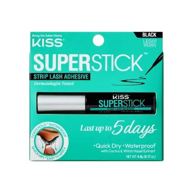 Pegamento Para Pestañas Superstick Strip Extended Wear Black - Kiss 1