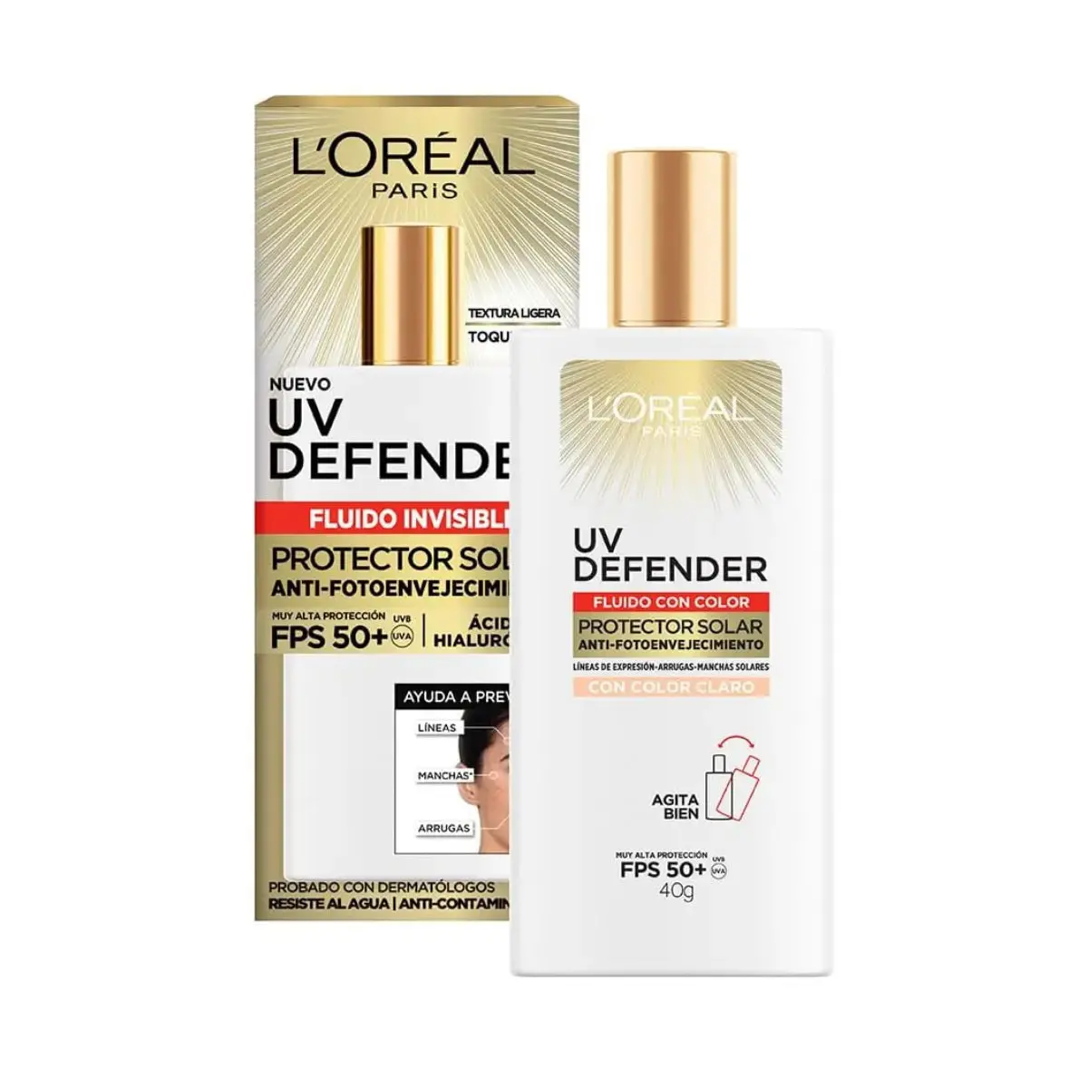 Uv Defender Fluido Con Color Claro Toque Seco - Loreal Dermo Expertise 1