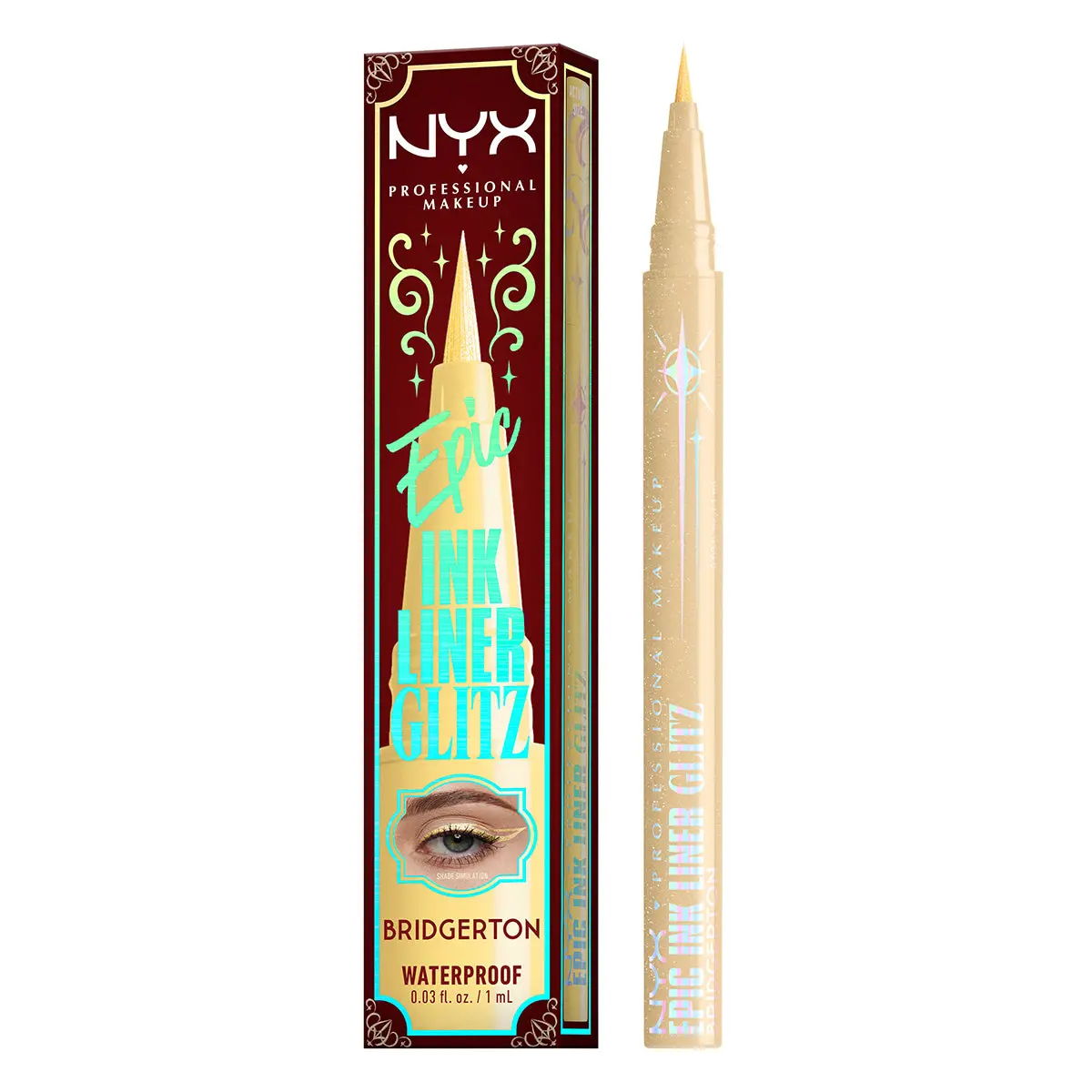 Bridgerton Royal Epic Ink Liner Glitz Gold - Nyx 1
