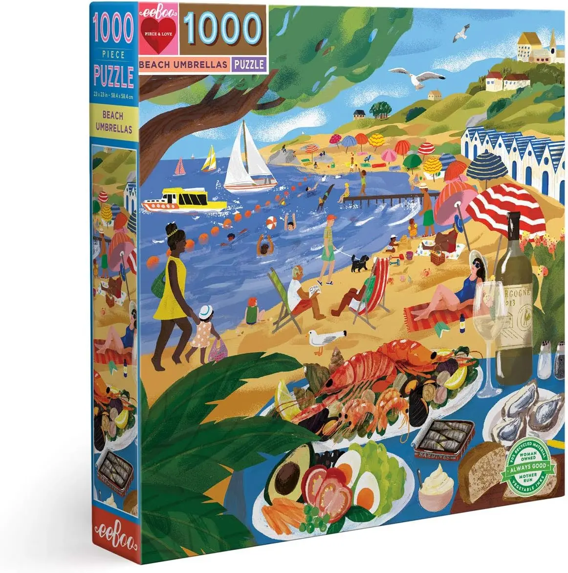 Eeboo 1000-Piece Jigsaw Puzzle Collection | Made From Recycled Cardboard | Multicolored 1