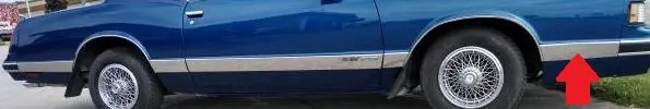Fender Molding ,Front Lower, Right Used, 86-88 Monte Carlo Ls 1