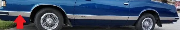 Fender Molding ,Lower, Front Left,Used 86-88 Monte Ls 1