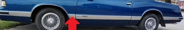 Fender Molding ,Lower Rear, Left Used 86-88 Monte Carlo Ls 1
