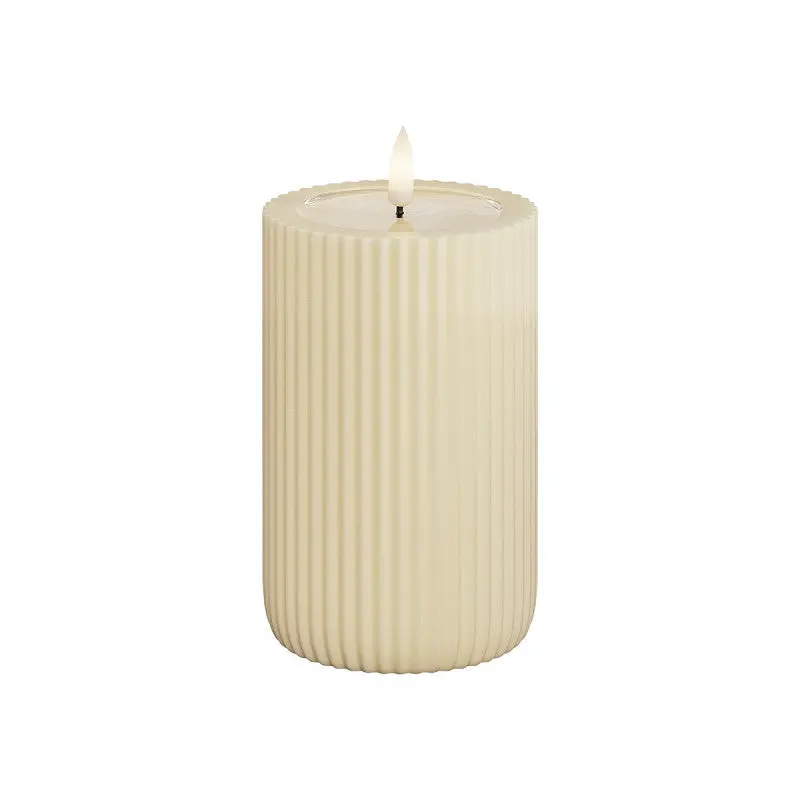 Ledkaars Stripe Crème - Unique 8 X 12.5 Cm 1