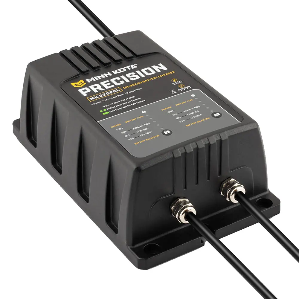Minn Kota On-Board Precision Charger Mk-220 Pcl 2 Bank X 10 Amp Li Optimized Charger 1