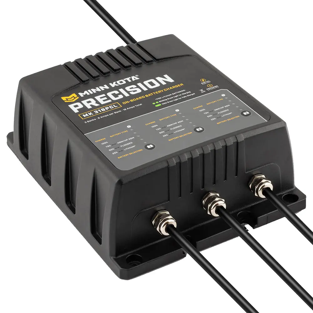 Minn Kota On-Board Precision Charger Mk-318 Pcl 3 Bank X 6 Amp Li Optimized Charger 1
