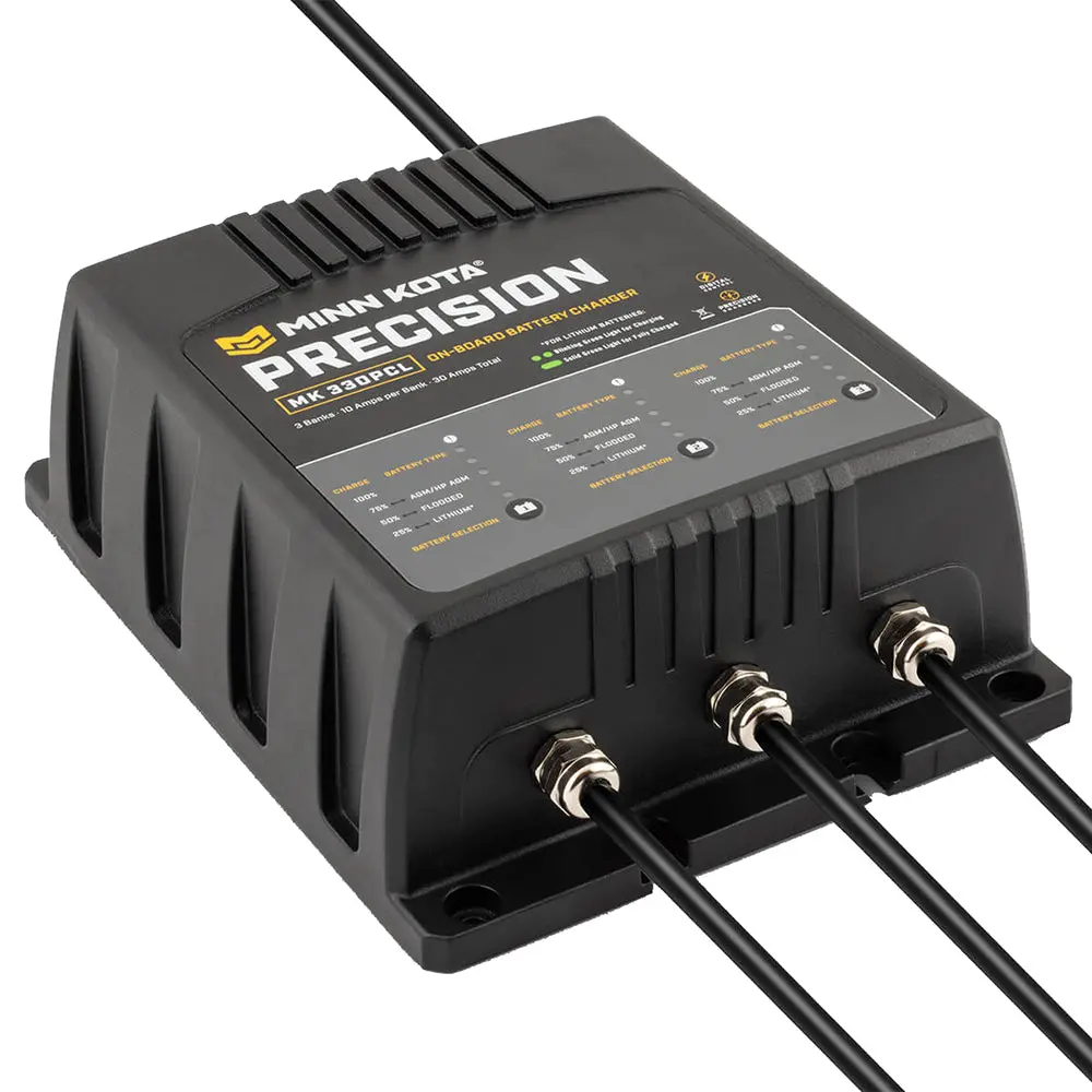 Minn Kota On-Board Precision Charger Mk-330 Pcl 3 Bank X 10 Amp Li Optimized Charger 1
