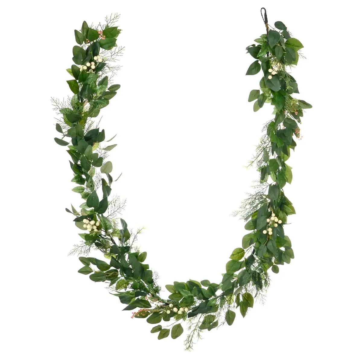 Christmas Garland Snowberries Pink Green Mixed Branches 2.7M 9Ft 1