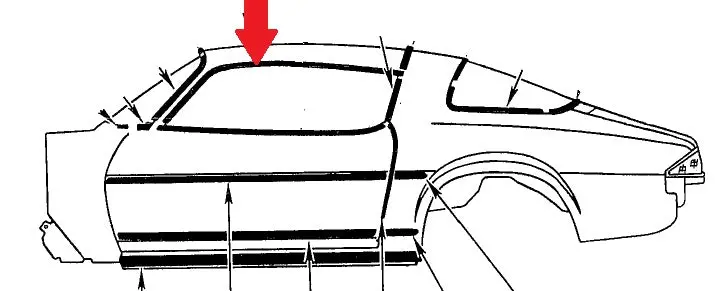 Drip Molding ,New Plastic, Left 70-81 Camaro Ta Firebird 1