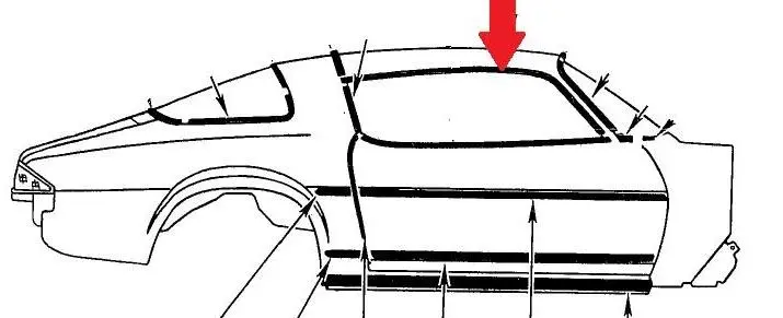 Drip Molding ,Right,Plastic, New, 70-81 Camaro Firebird 1