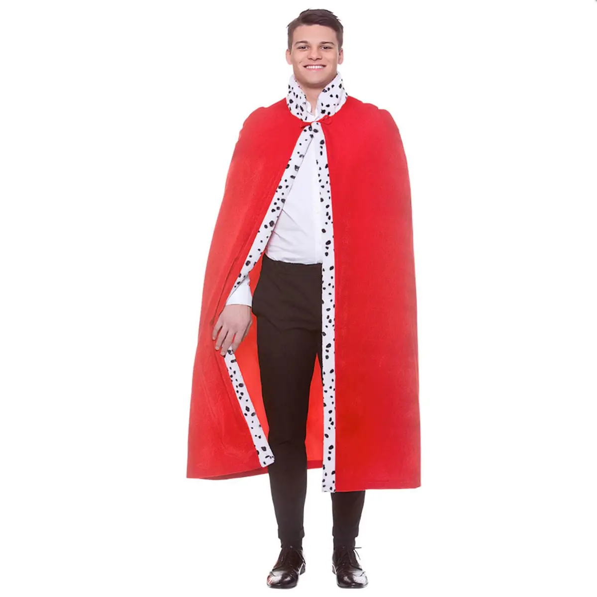 Deluxe King Queen Robe Red Plush Fancy Dress Cape 125Cm 1