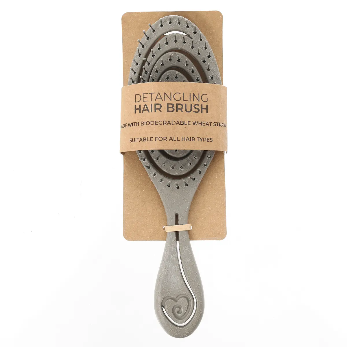 Biodegradable Grey Wheat Detangling Vented Hairbrush Wet Dry 1