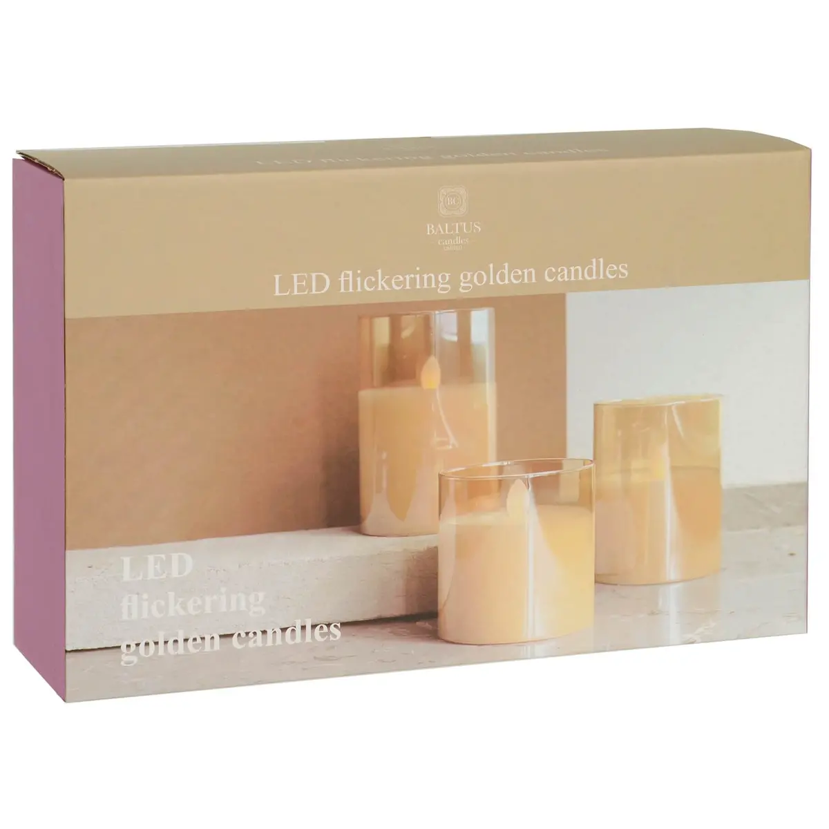 Baltus Set Of 3 Led Flickering Candles Gold Silver 10-15Cm 1