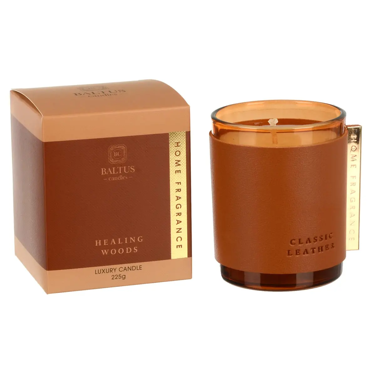 Luxury Scented Candle Classic Leather Series Collar Glass Jar 225G 1