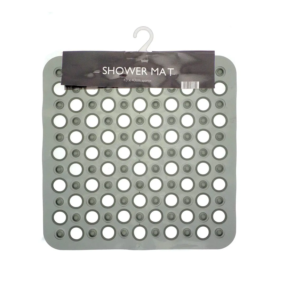 Shower Mat Pvc Safety Suction Cups Retro Style Square 43Cm 1