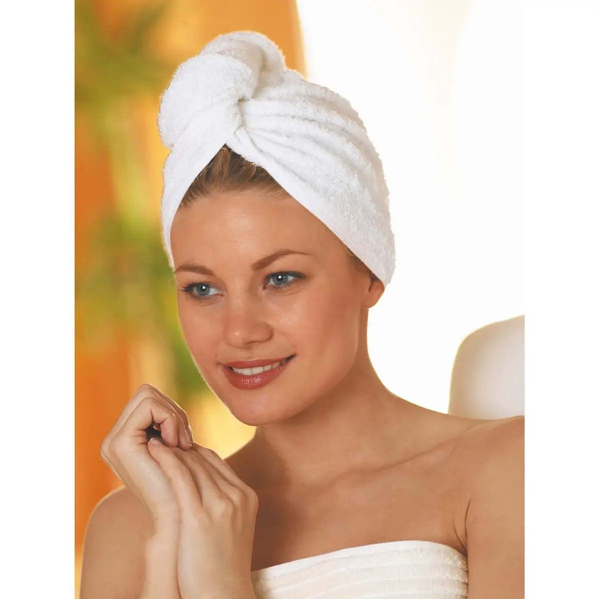 Turbie Towel White Microfibre Non-Slip Hair Drying Wrap 1