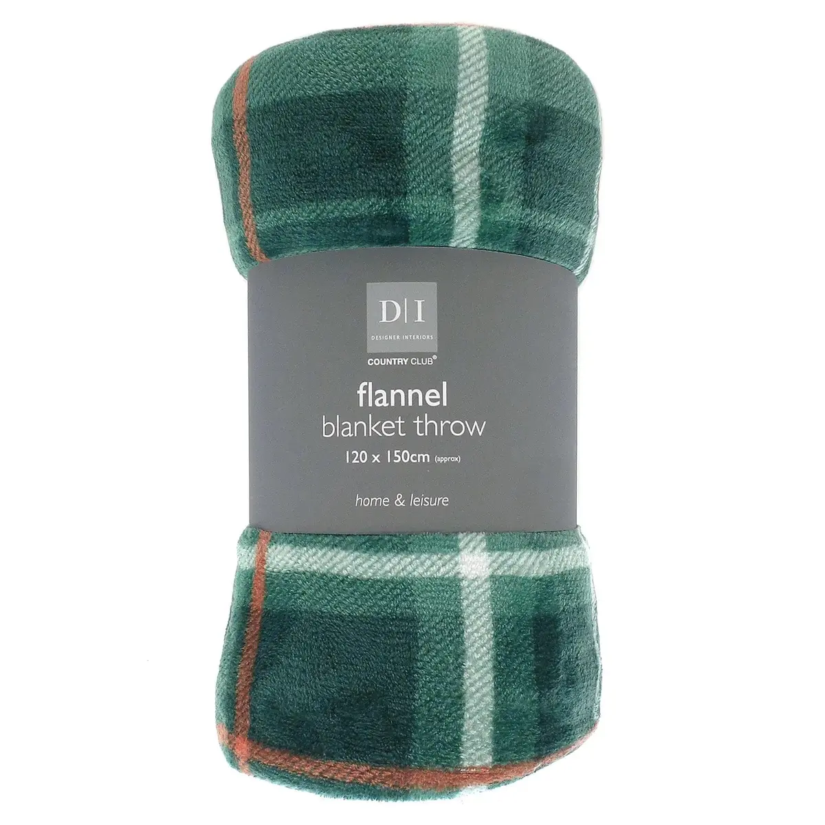 Flannel Blanket Throw Green Tartan Travel Rug Sofa Cover 150Cm 1