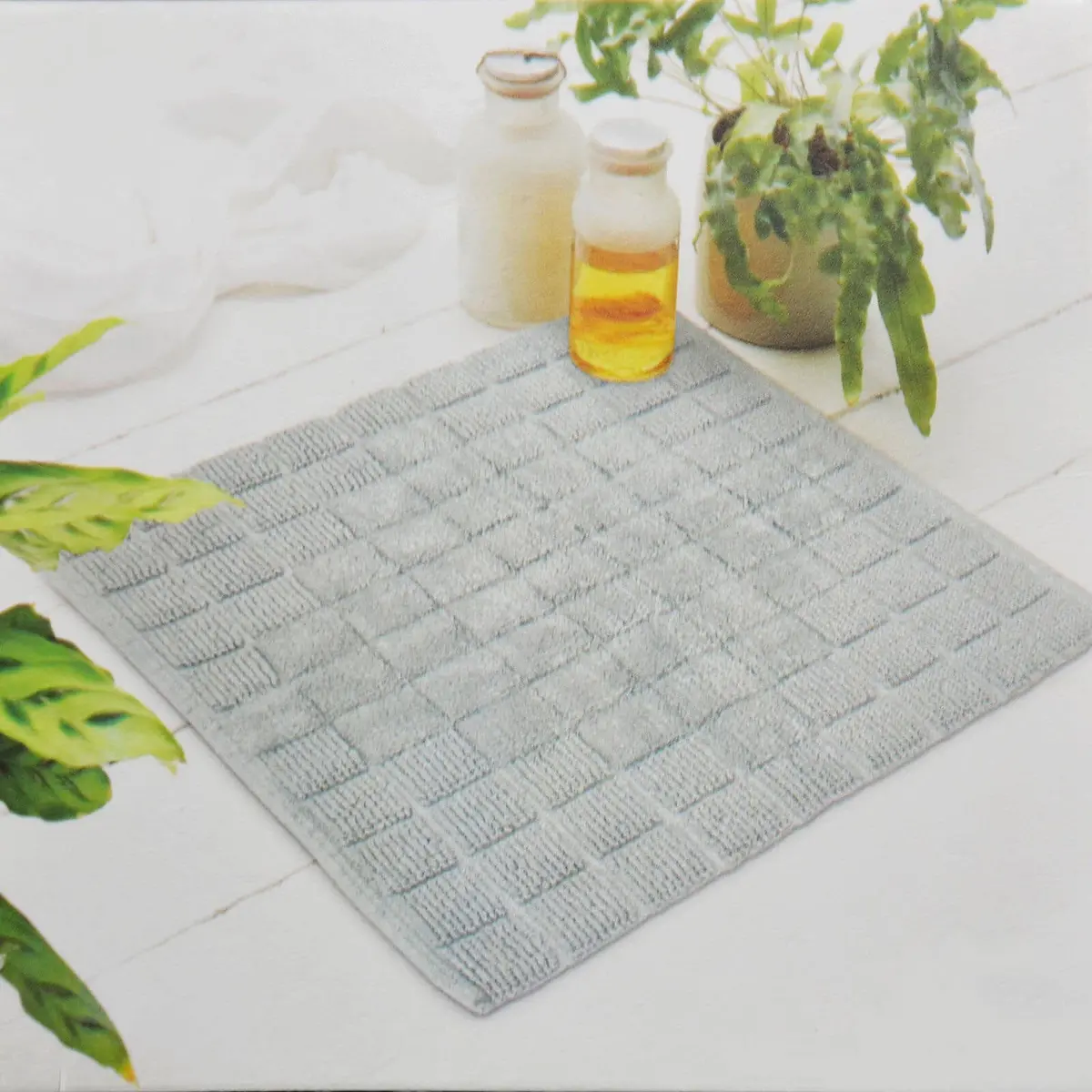 Cubo Shower Mat Thick Pile Absorbent 100% Cotton Square 50Cm 1