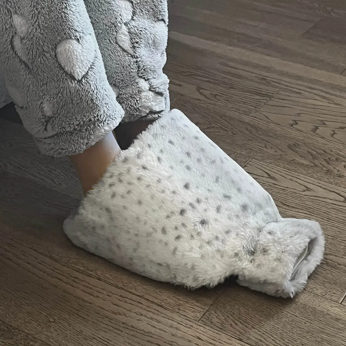 Foot Warmer Hot Water Bottle Plush Faux Fur Cover One Size 1
