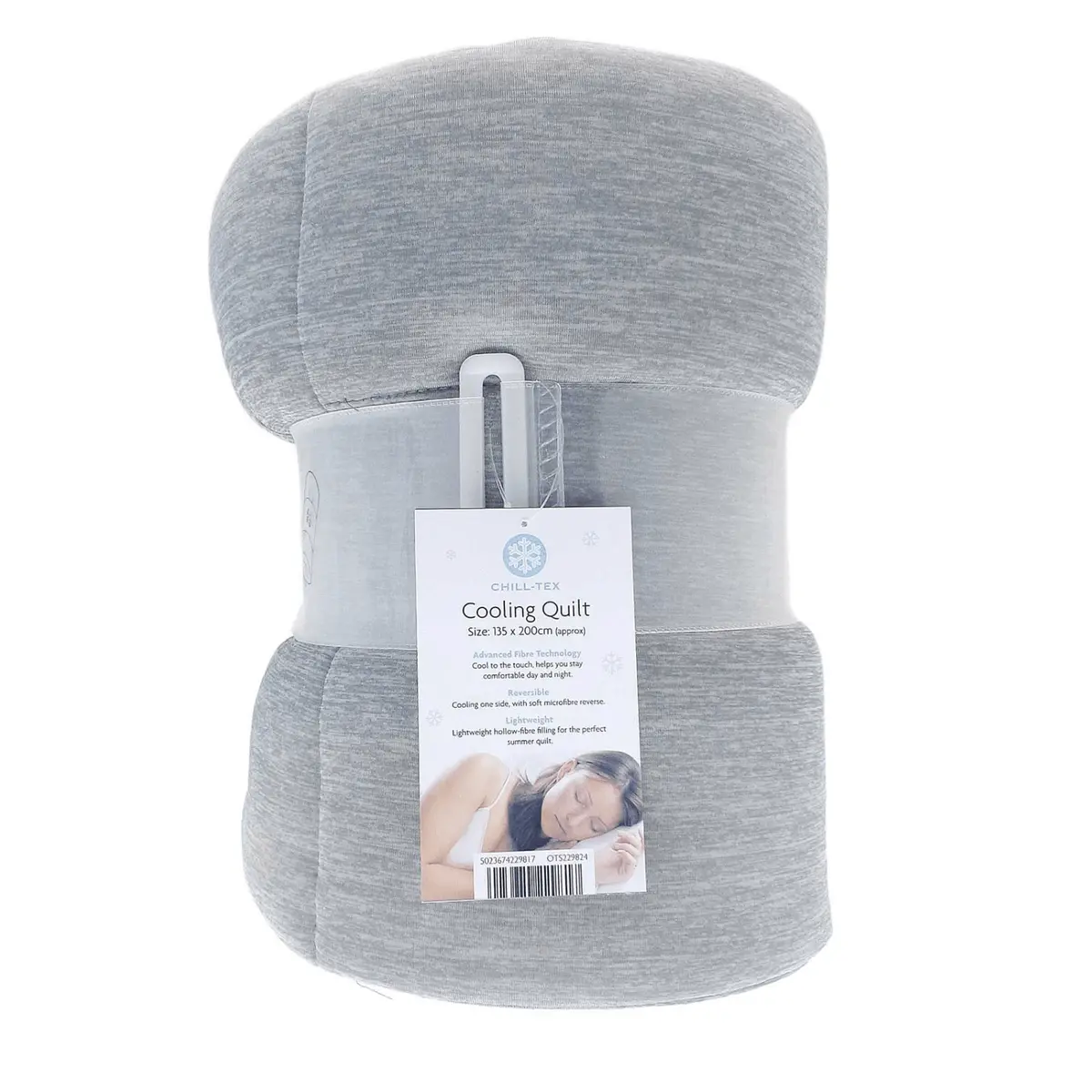 Chill-Tex Grey Reversible Cooling Quilt Lightweight Blanket 1