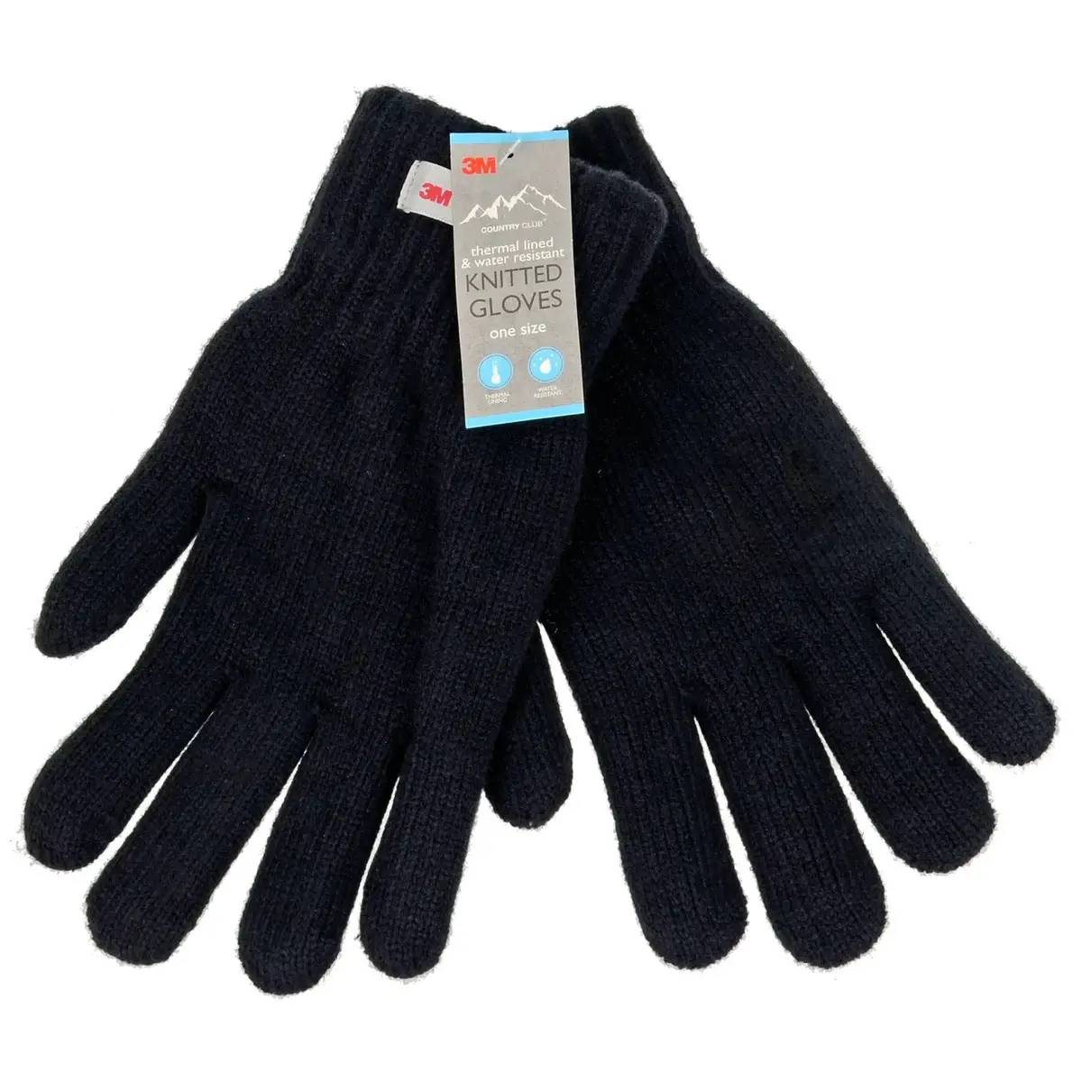 Mens Thermal Lined Water Resistant Knitted Gloves One Size 1