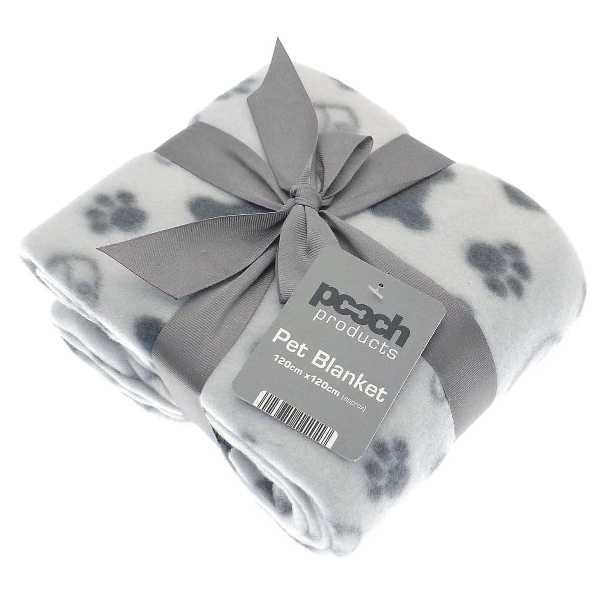 Pet Blanket Dog Theme Printed Fleece Cover Grey Square 120Cm 2