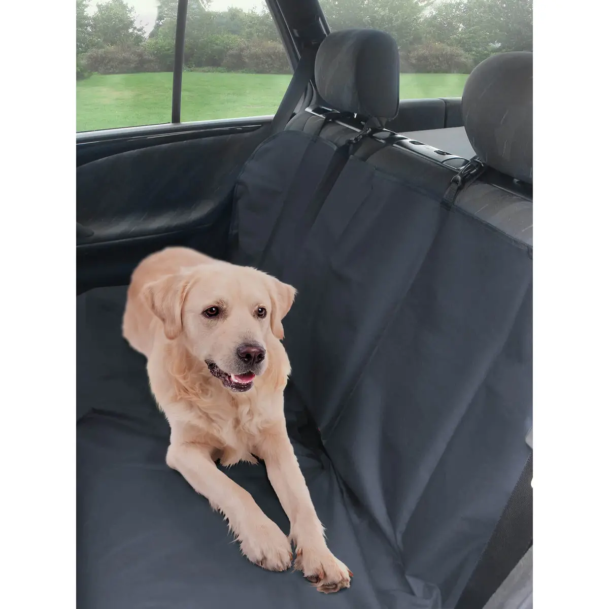 Auto Seat Cover Adjustable Water Resistant Protection Black 1
