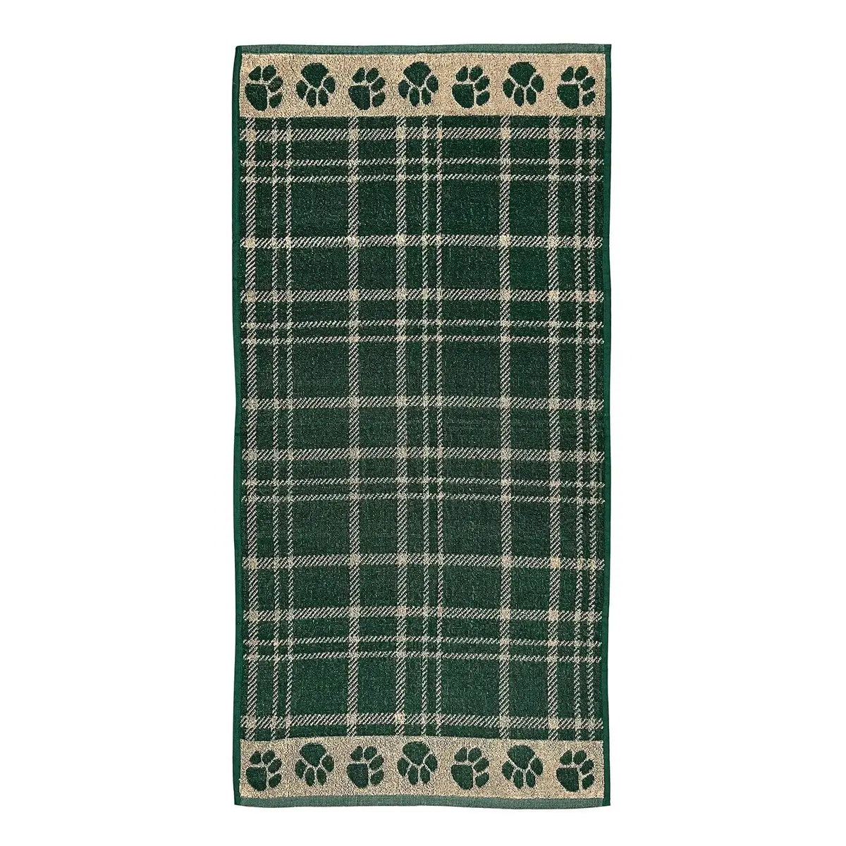 Pet Towel Jacquard Weave Terry Fabric Paw Prints 60 X 125Cm 1