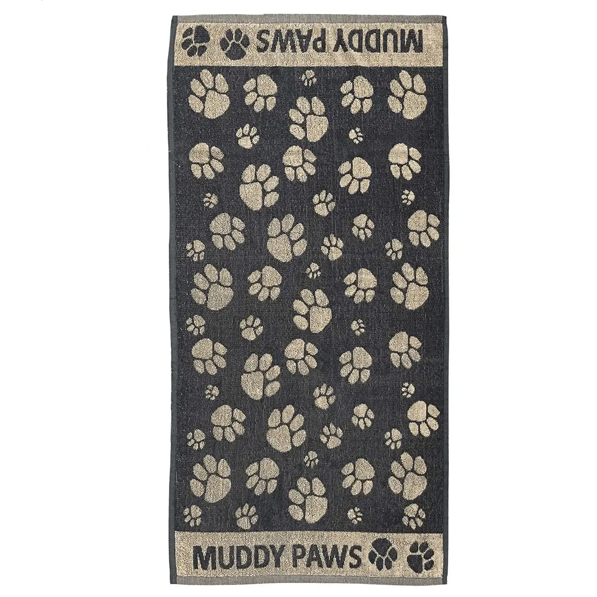 Pet Towel Jacquard Weave Terry Fabric Paw Prints 90 X 165Cm 1
