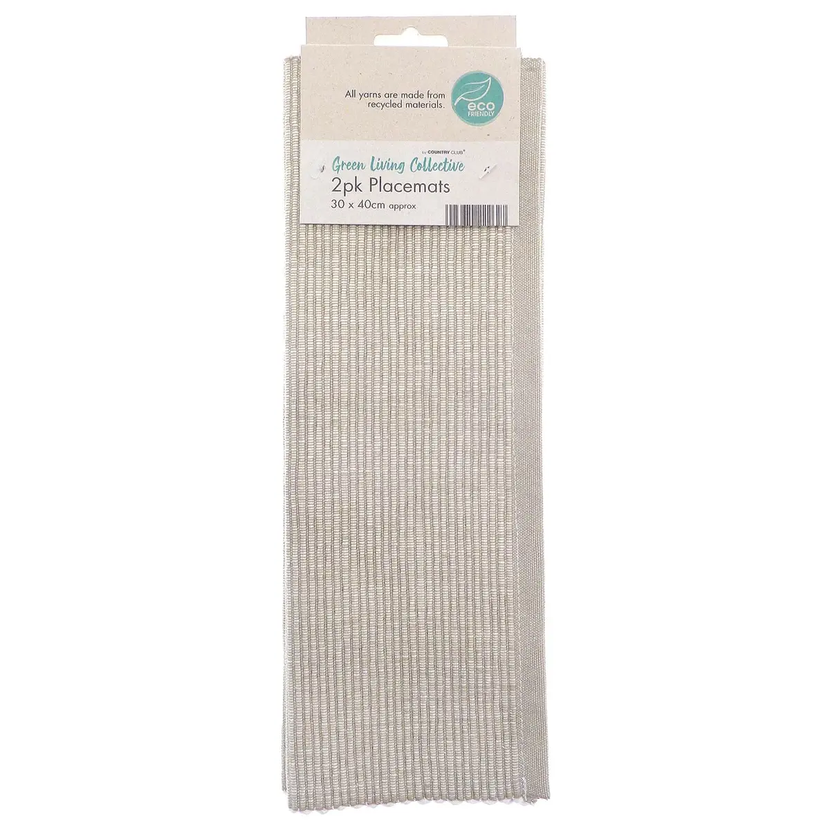 Woven Ribbed Placemats Cotton Rich Eco Friendly Pack Of 2 3