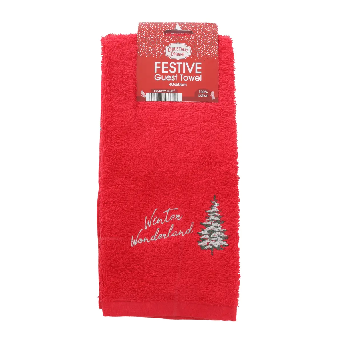 Red Festive Guest Hand Towel Embroidered 100% Cotton 40X60cm 3