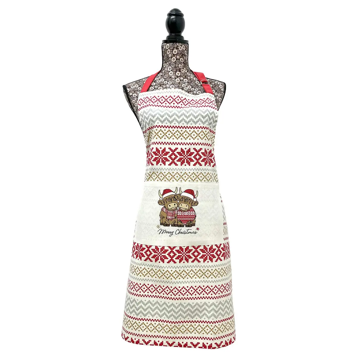 Christmas Apron Festive Dinner Cook Bake Adjustable Neck 1