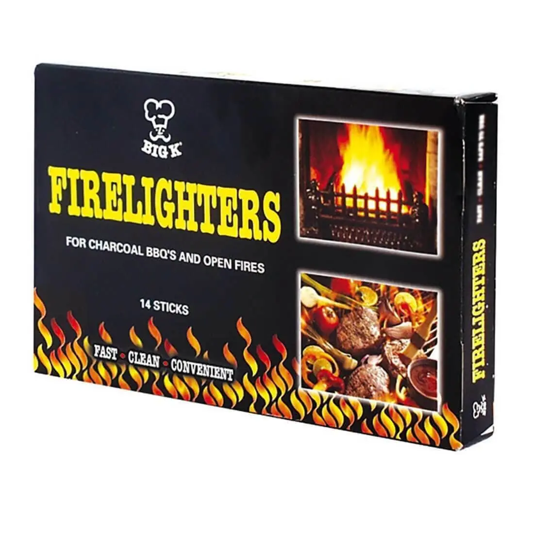 Big K Firelighters 14 Sticks Lighting Blocks Bbq Fire Pit 1