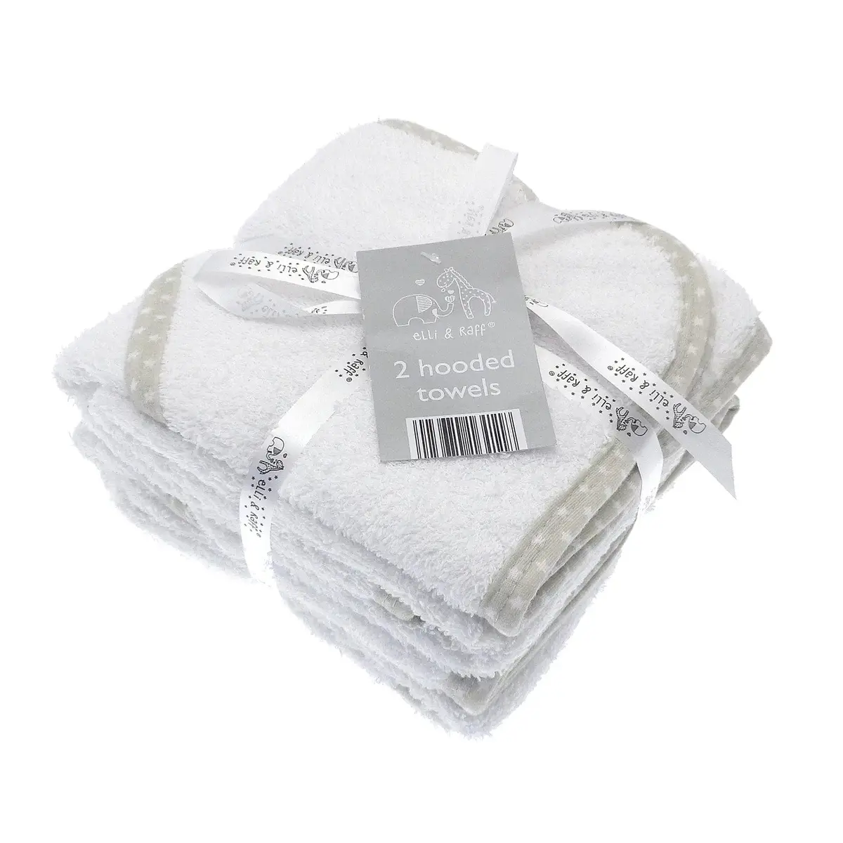 Pack Of 2 Hooded Towels Baby Bathtime 100% Cotton Square 75Cm 1