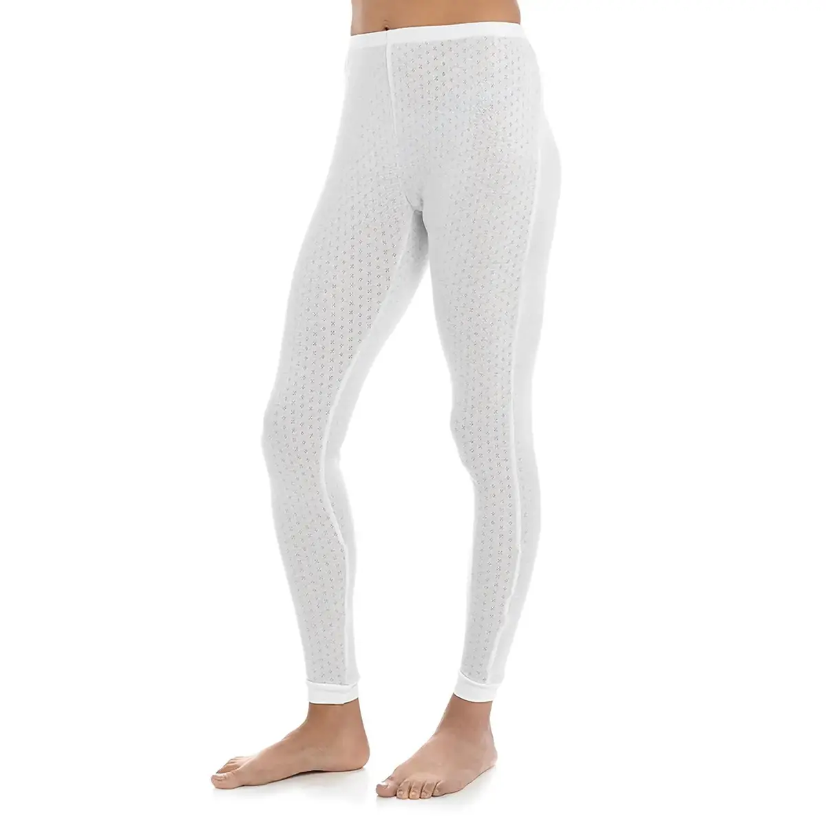 Ladies Thermal Leggings White Pointelle Extra Warm Base Layer 1