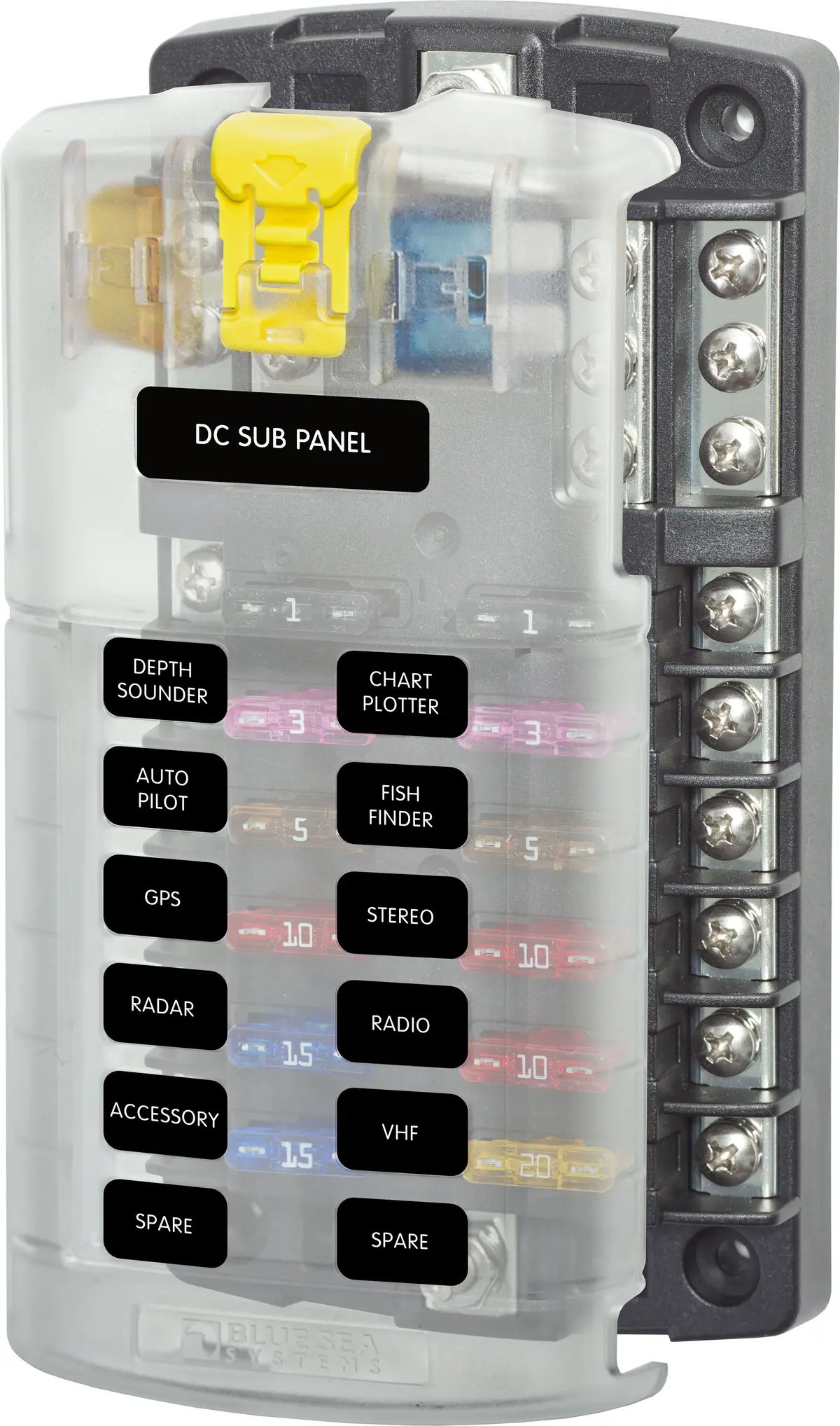 Blue Sea 5026 St Blade Fuse Block W/Cover - 12 Circuit W/Negative Bus 1