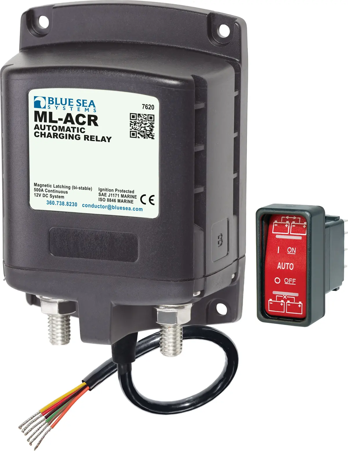 Blue Sea Systems Ml-Acr Automatic Charging Relay - 12V Dc 500A 1
