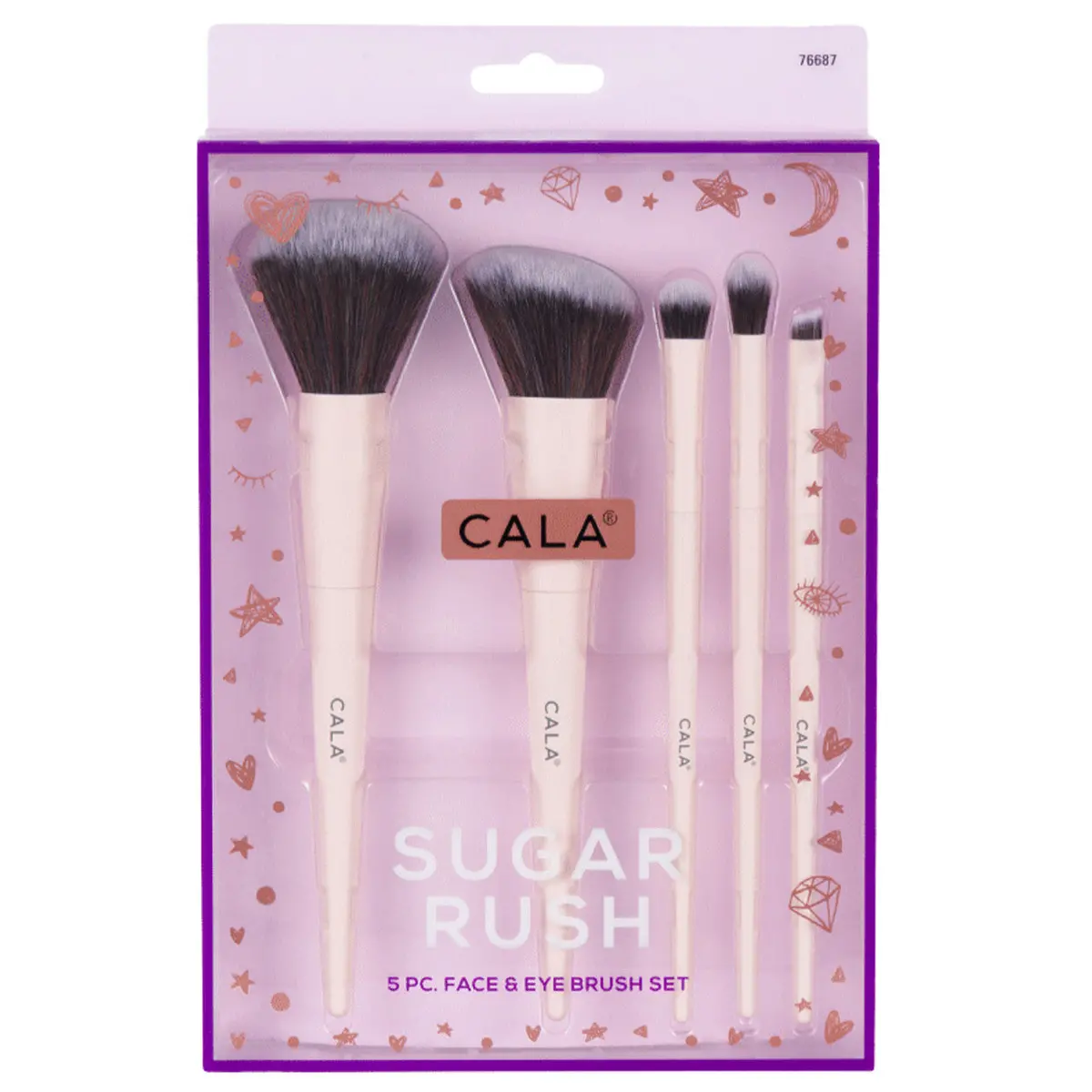 Set De Brochas Para Rostro Sugar Rush 5 Pzas - Cala 1