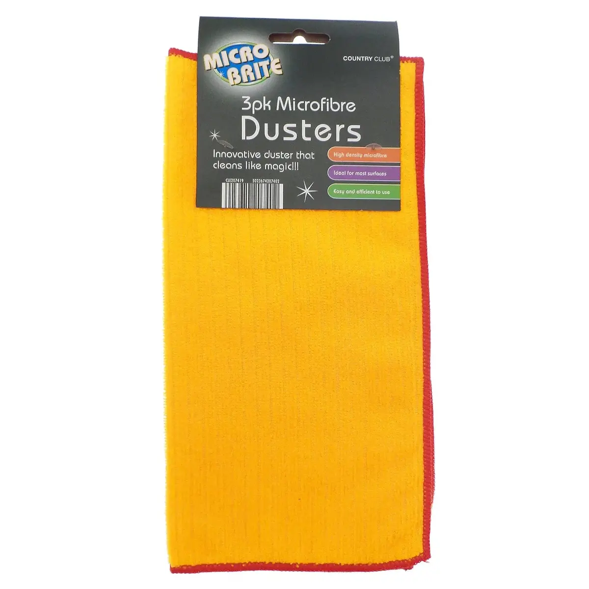Pack Of 3 Microfibre Dusters Cleaning Cloths Orange Square 29Cm 1