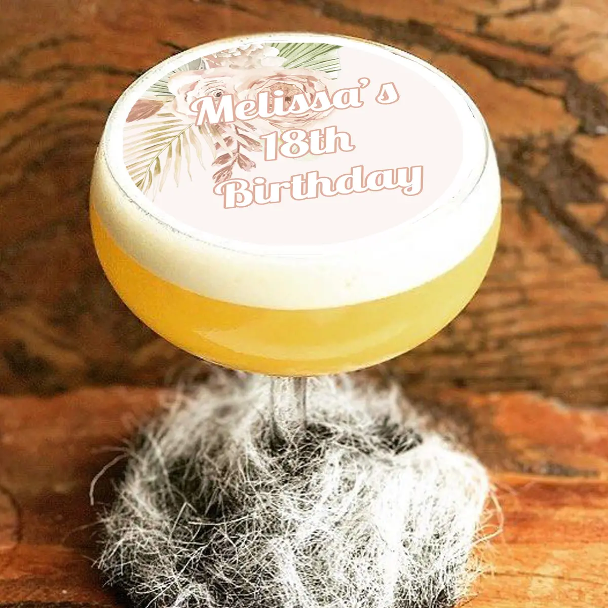 Boho Floral Edible Cocktail Drink Toppers 1