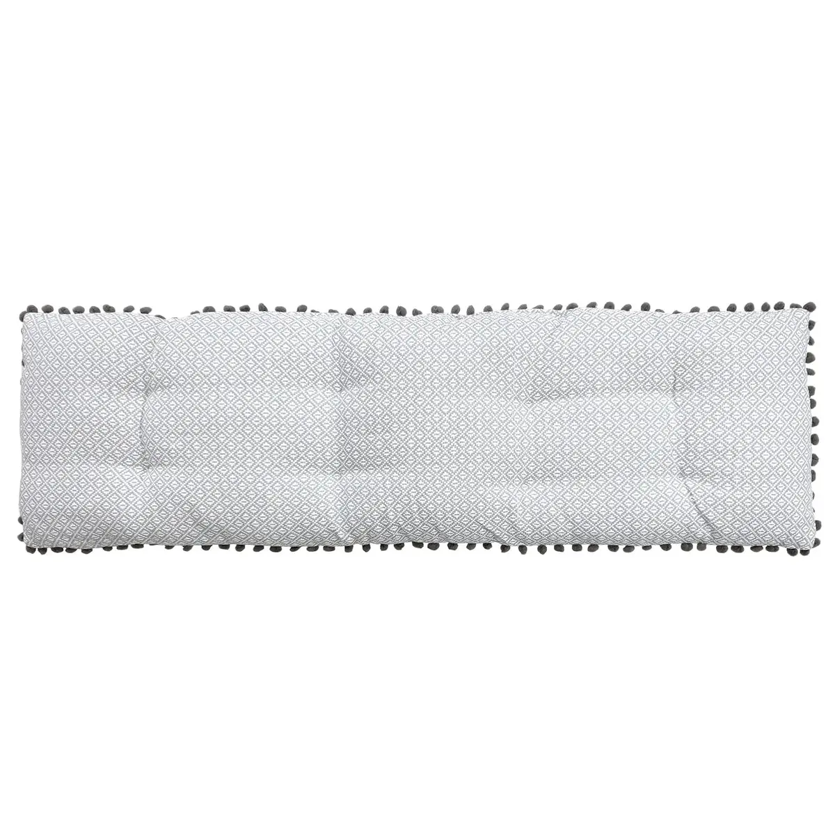 Bench Cushion Long Seat Pad Pom Pom Fringe 30 X 110Cm 1