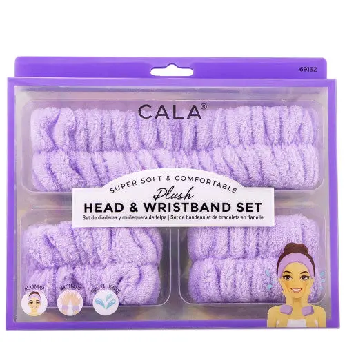 Plush Headband And Wristband-Lavender - Cala 1