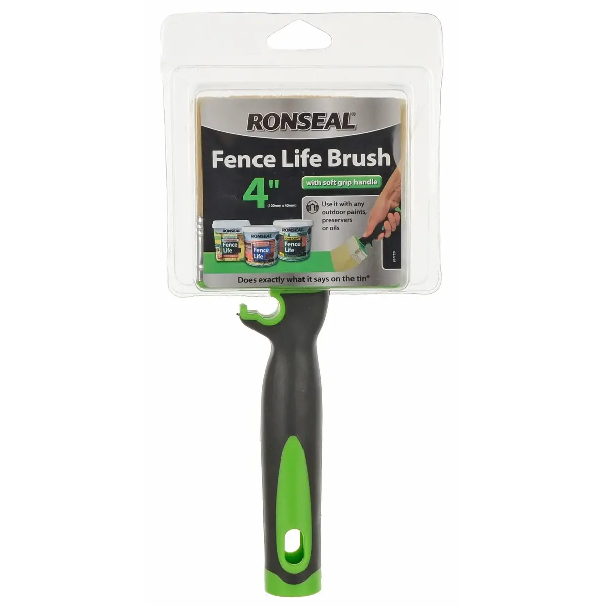 Ronseal Fence Life 4" Outdoor Block Brush Soft Grip Handle 1