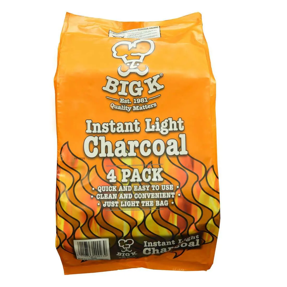 Big K Instant Light The Bag Charcoal Bbq Fire Pit Fuel 4X1kg 1