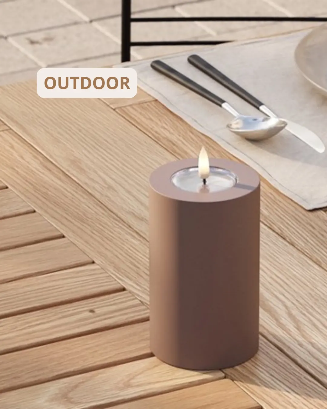 Outdoor Ledkaars - Caramel 7.5X12,5Cm 1